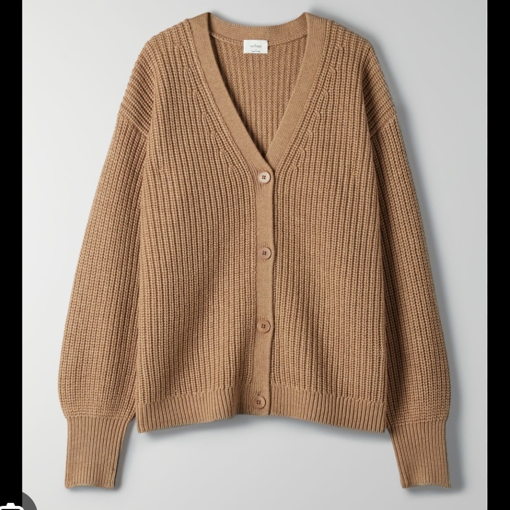 Babaton Cortado Cardigan Size Small, Beige